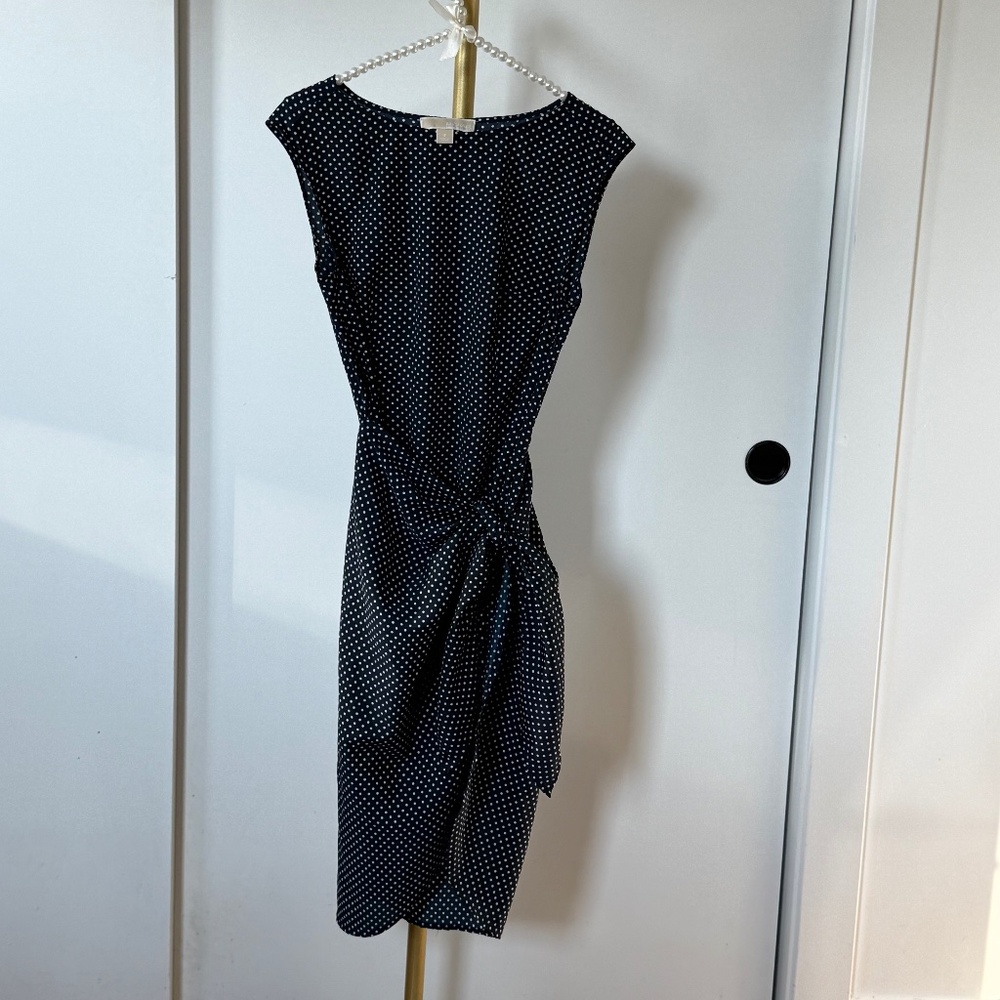 MICHAEL Michael Kors Navy Polka Dot Midi Dress